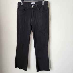 JUDY BLUE raw hem crop/ankle high rise jeans